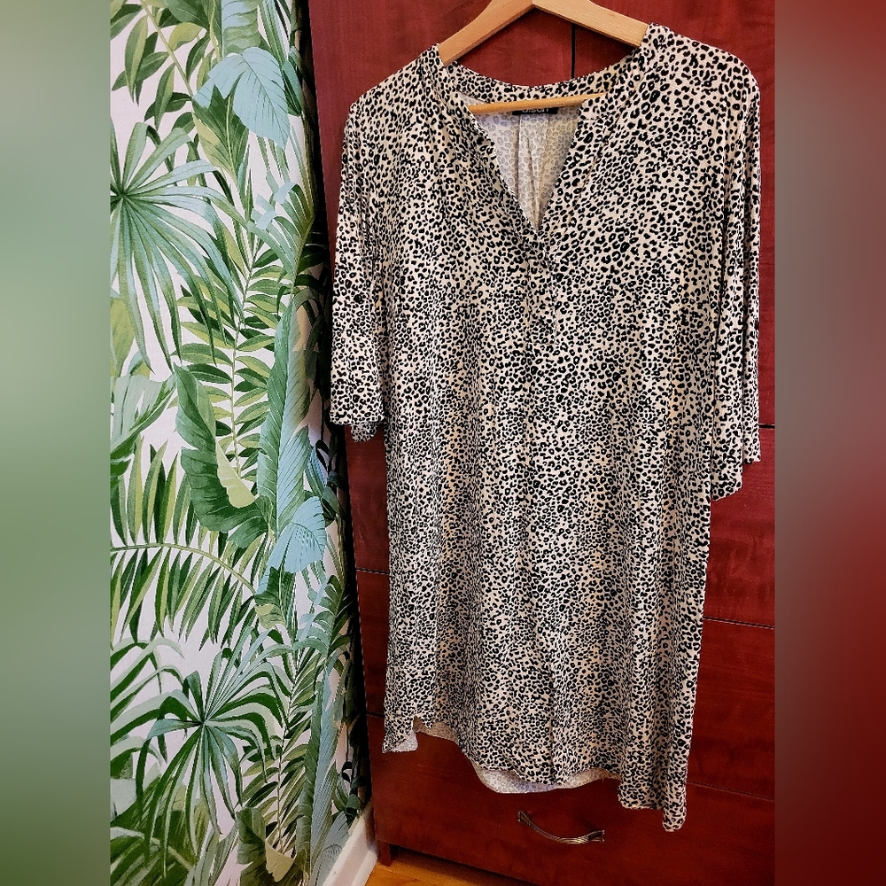 100% Cotton Dress, Leopard Print